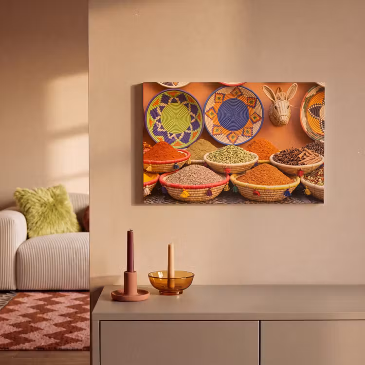 Leinwandbild - Essen – Farbenfroh – Kultur - Eten - Kleurrijk - Cultuur canvas 2cm klein