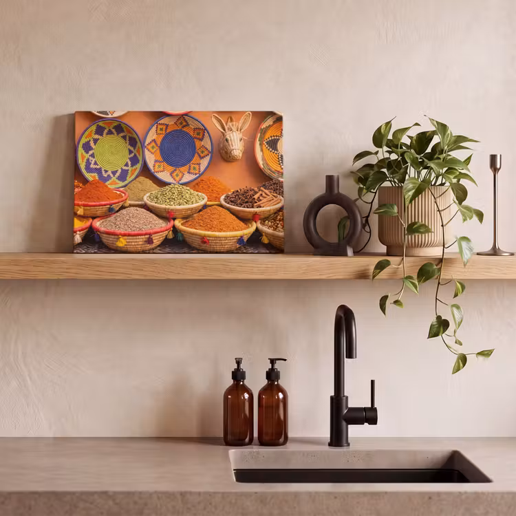Leinwandbild - Essen – Farbenfroh – Kultur - Eten - Kleurrijk - Cultuur canvas 2cm klein
