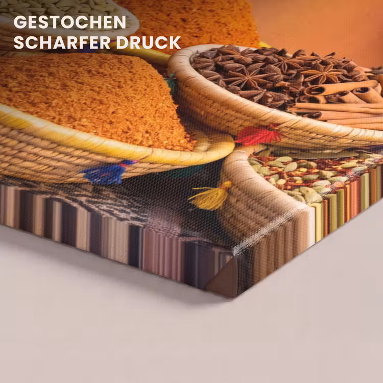 Leinwandbild - Essen – Farbenfroh – Kultur - Eten - Kleurrijk - Cultuur canvas 2cm klein