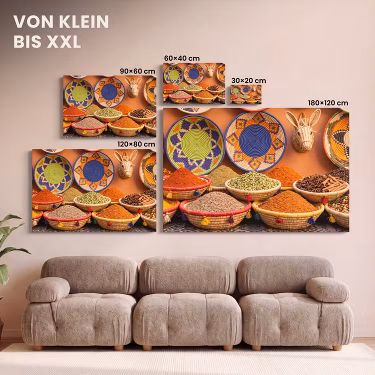 Leinwandbild - Essen – Farbenfroh – Kultur - Eten - Kleurrijk - Cultuur canvas 2cm klein