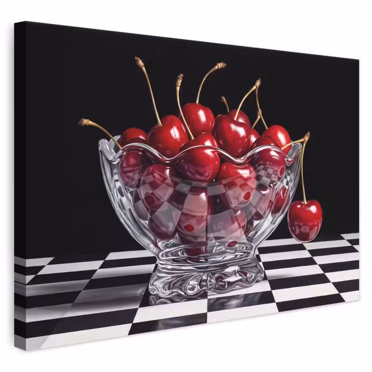 Leinwandbild - Essen – Kirschen – Rot - Eten - Kersen - Rood canvas 2cm klein