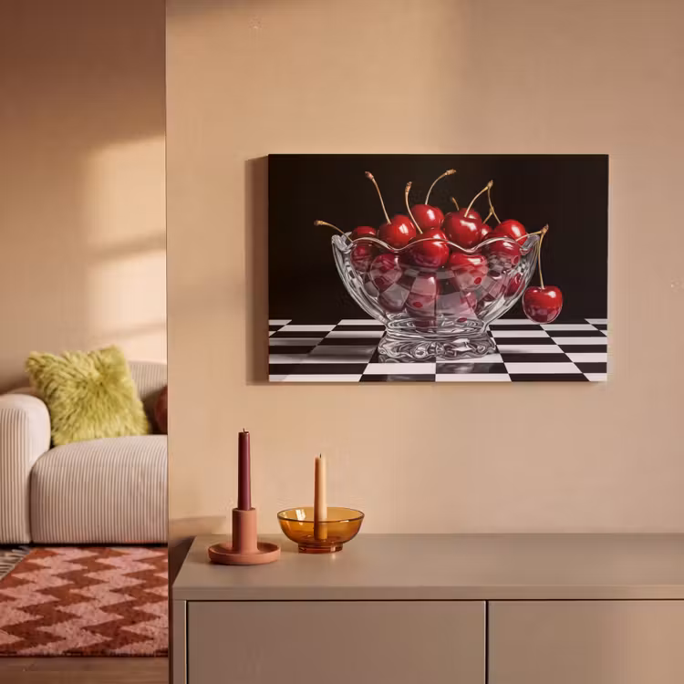Leinwandbild - Essen – Kirschen – Rot - Eten - Kersen - Rood canvas 2cm klein