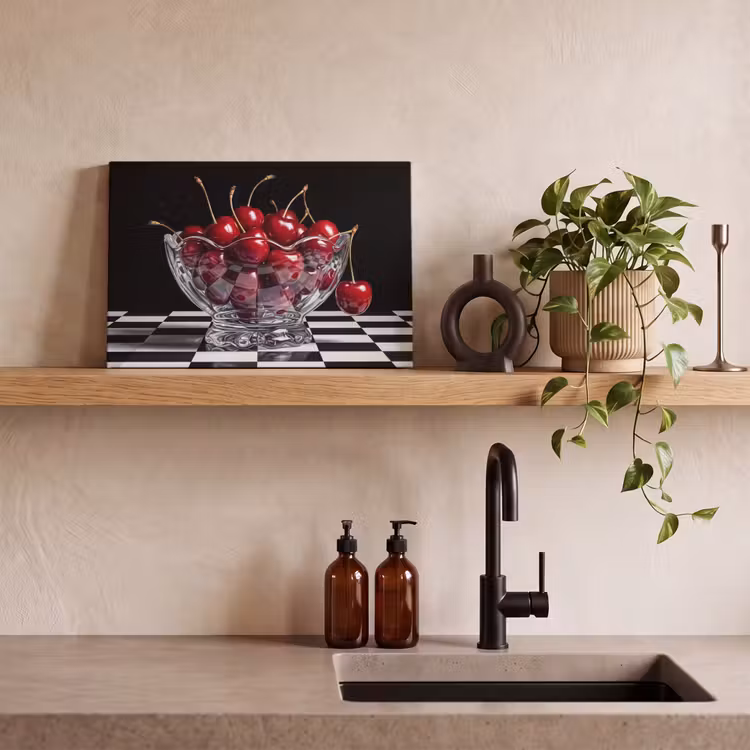 Leinwandbild - Essen – Kirschen – Rot - Eten - Kersen - Rood canvas 2cm klein
