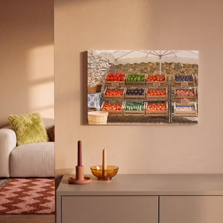 Leinwandbild - Essen – Markt – Frisch - Eten - Markt - Vers canvas 2cm klein