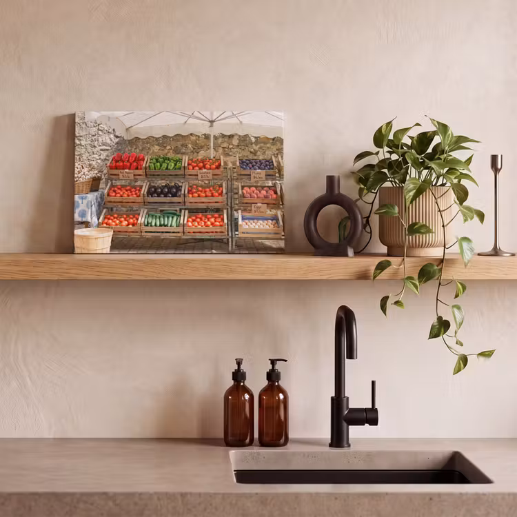 Leinwandbild - Essen – Markt – Frisch - Eten - Markt - Vers canvas 2cm klein