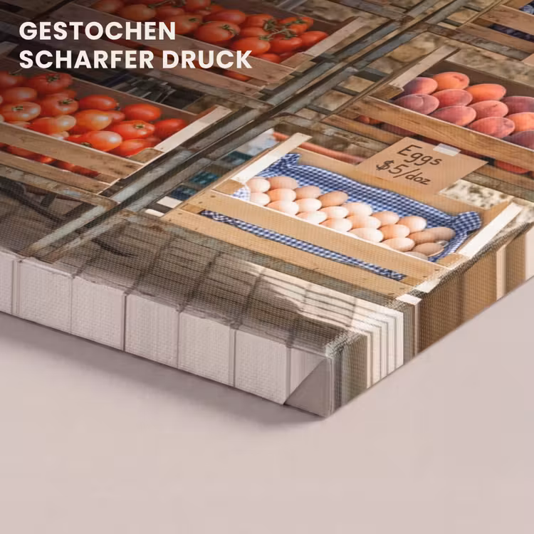 Leinwandbild - Essen – Markt – Frisch - Eten - Markt - Vers canvas 2cm klein