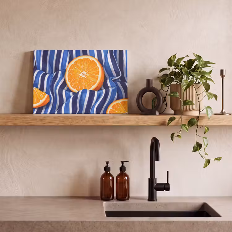 Leinwandbild - Essen – Obst – Orange - Eten - Fruit - Oranje canvas 2cm klein
