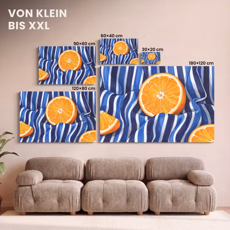 Leinwandbild - Essen – Obst – Orange - Eten - Fruit - Oranje canvas 2cm klein