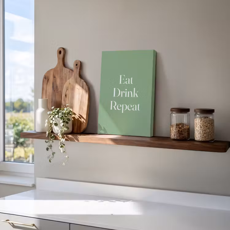 Eten - Drinken - Tekst - Mintgroen canvas 2cm klein -atmosphere_sfeer3_global