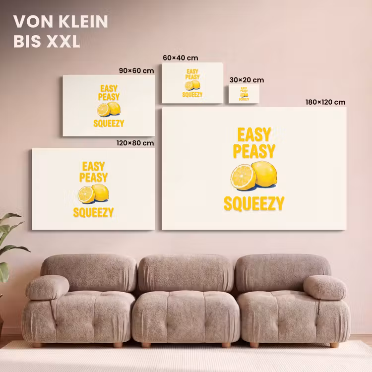 Eten - Citroenen - Keuken - Illustratie - Geel canvas 2cm klein -Xsfeer8_DE