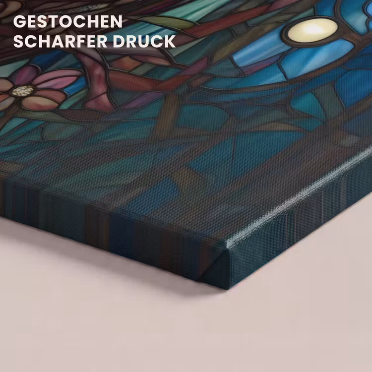 Uil - Mozaïek - Maan - Nacht canvas 2cm klein -uniquesellingpoint_afwerking-onlywow_DE