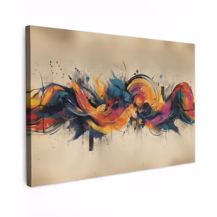 Explosie - Kleurrijk - Vormen - Abstract canvas 2cm klein -z3d
