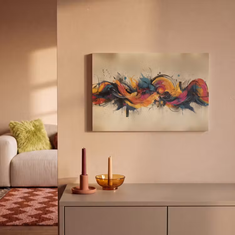 Explosie - Kleurrijk - Vormen - Abstract canvas 2cm klein -sfeer1