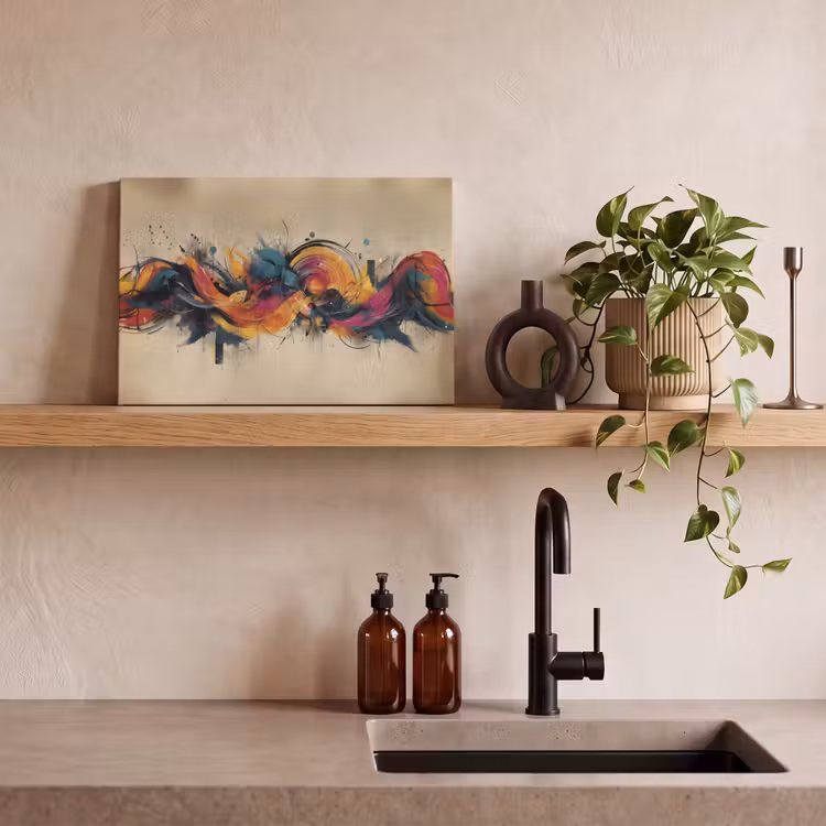 Explosie - Kleurrijk - Vormen - Abstract canvas 2cm klein -sfeer3