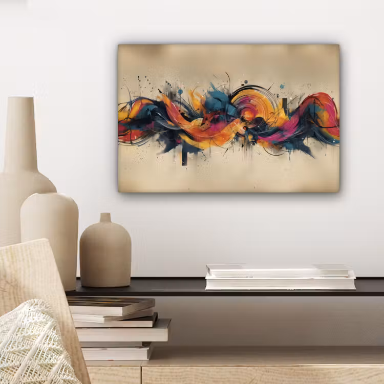 Explosie - Kleurrijk - Vormen - Abstract canvas 2cm klein -sfeer6