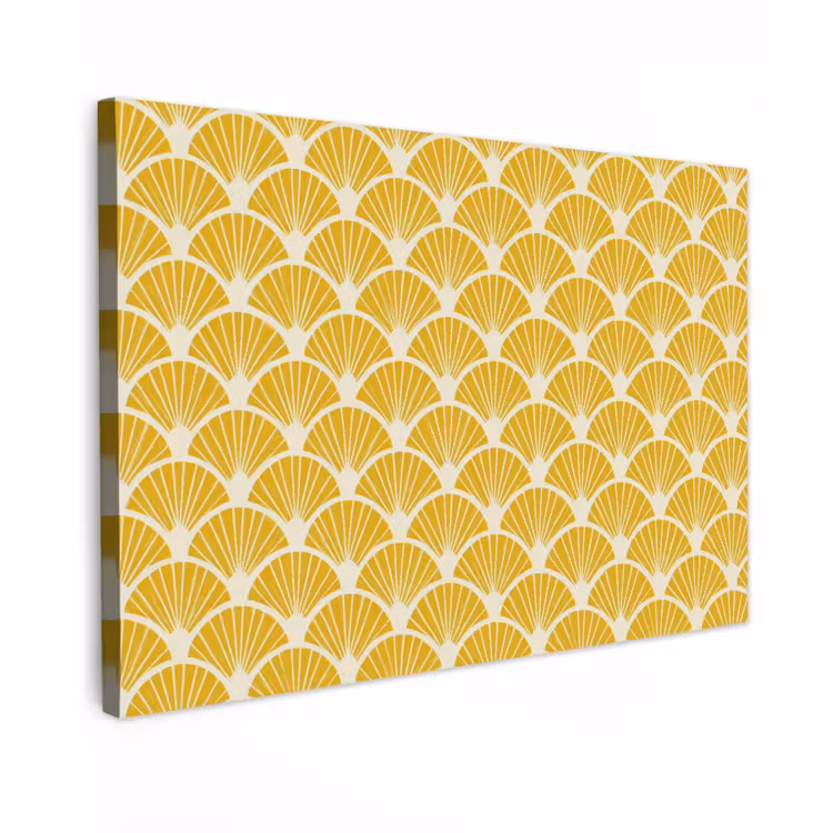 Waaiers - Art Deco - Retro - Okergeel canvas 2cm klein 34 -z3d