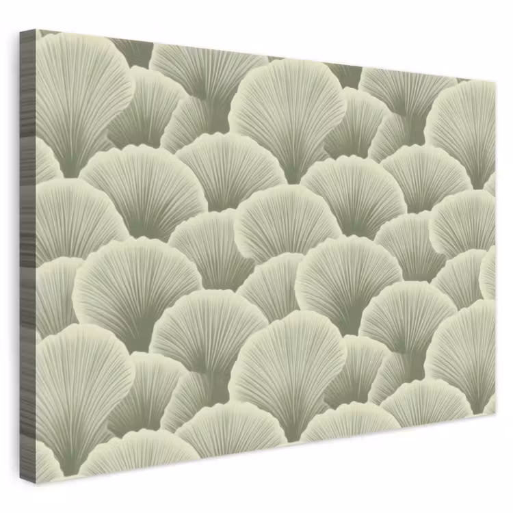 Waaier - Blad - Groen canvas 2cm klein 34 -3d
