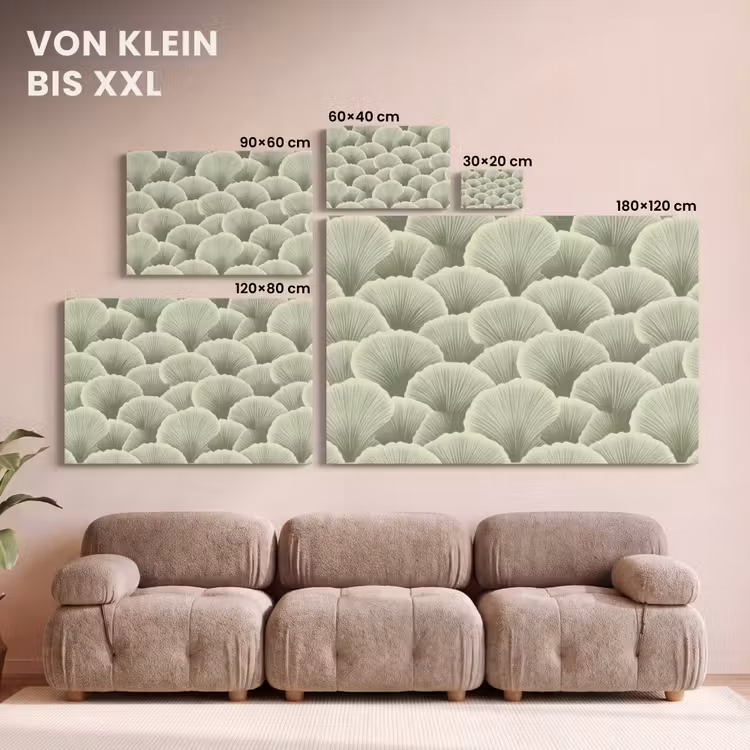 Waaier - Blad - Groen canvas 2cm klein 34 -Xsfeer8_DE