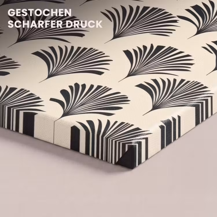 Waaiers - Botanisch - Zwart - Beige canvas 2cm klein 34 -closeup_print_DE