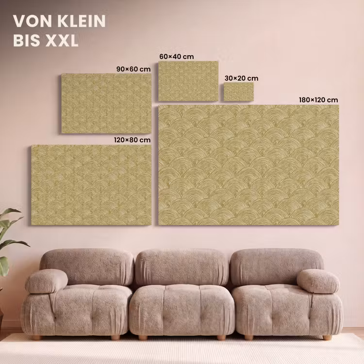 Waaier - Geometrisch - Groen canvas 2cm klein 34 -Xsfeer8_DE