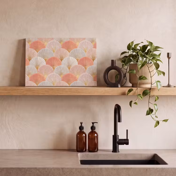 Waaiers - Goud - Roze canvas 2cm klein 34 -sfeer3