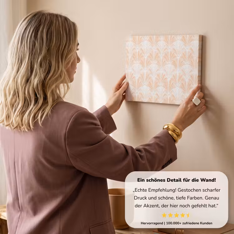 Waaier - Patroon - Perzik canvas 2cm klein 34 -Xsfeer7_DE