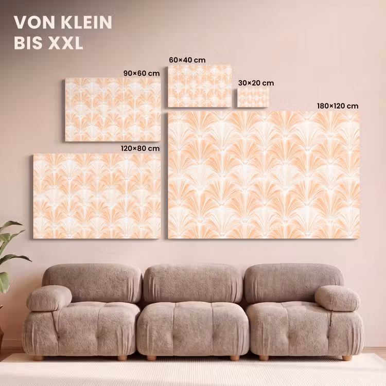 Waaier - Patroon - Perzik canvas 2cm klein 34 -Xsfeer8_DE