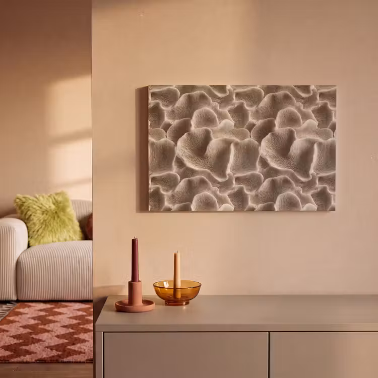Waaiervorm - Beige - Vezel textuur canvas 2cm klein 34 -sfeer1