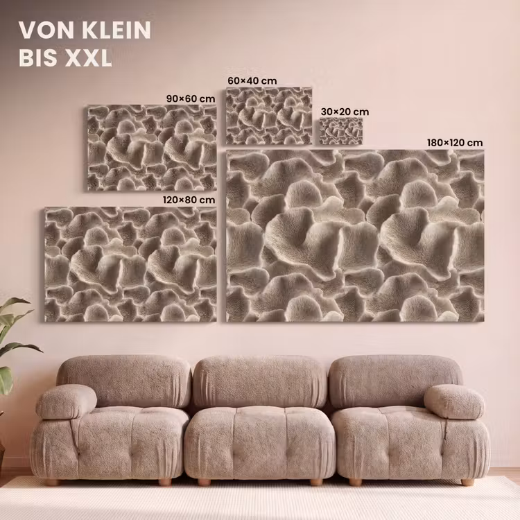 Waaiervorm - Beige - Vezel textuur canvas 2cm klein 34 -Xsfeer8_DE