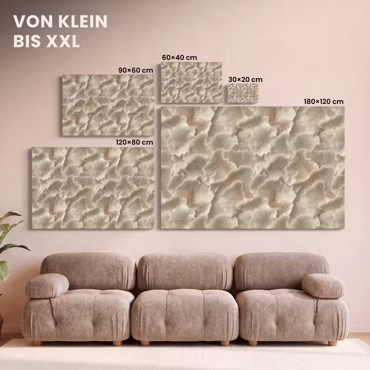 Waaierstructuren - Beige - Vezeltextuur canvas 2cm klein 34 -Xsfeer8_DE