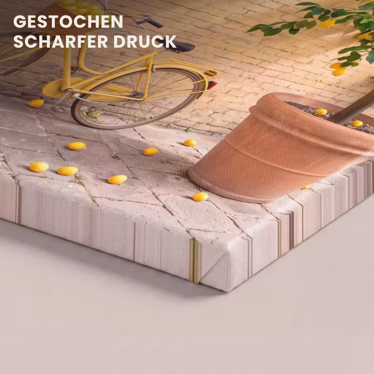 Fiets - Mand - Eten - Geel - Zomer canvas 2cm klein -closeup_print_DE
