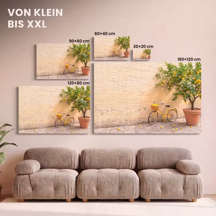 Fiets - Mand - Eten - Geel - Zomer canvas 2cm klein -Xsfeer8_DE