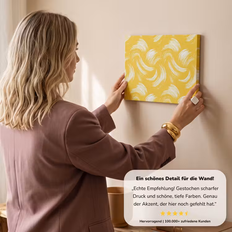 Verfstreken - Abstract - Dynamisch - Geel canvas 2cm klein 34 -Xsfeer7_DE