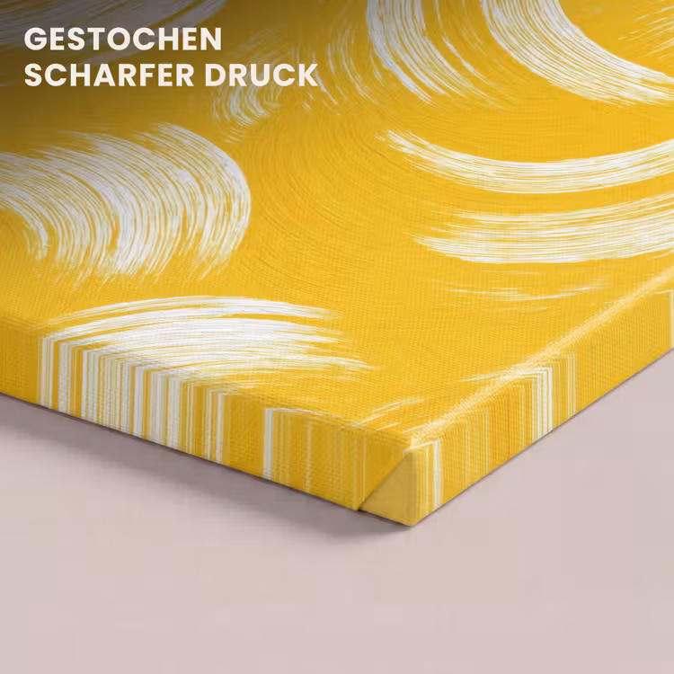 Verfstreken - Abstract - Dynamisch - Geel canvas 2cm klein 34 -closeup_print_DE