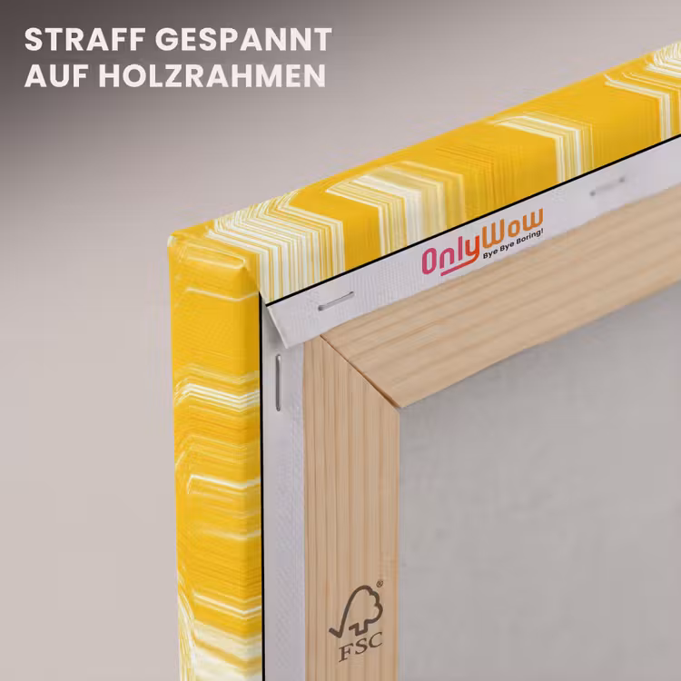 Verfstreken - Abstract - Dynamisch - Geel canvas 2cm klein 34 -uniquesellingpoint_afwerking-onlywow_DE