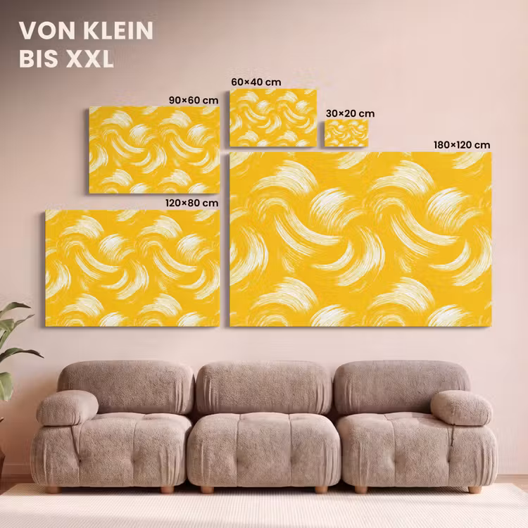 Verfstreken - Abstract - Dynamisch - Geel canvas 2cm klein 34 -Xsfeer8_DE
