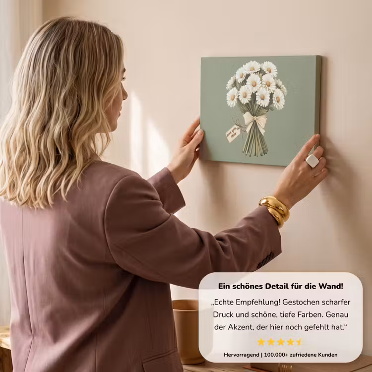 Lint - Boeket - Groen - Quote canvas 2cm klein -sfeer3