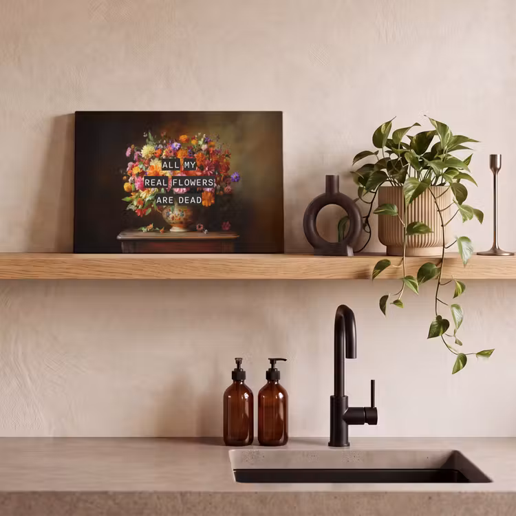 Kleur - Bloemen - Vintage - Bloemenvaas canvas 2cm klein -closeup_print_DE