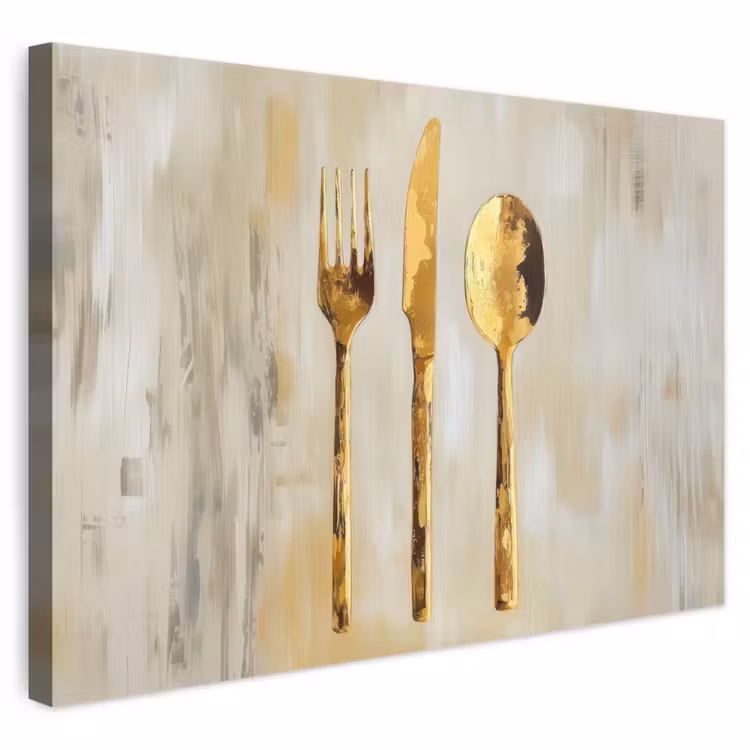Verf - Goud - Bestek canvas 2cm klein -3d