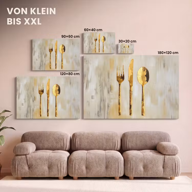 Verf - Goud - Bestek canvas 2cm klein -Xsfeer8_DE