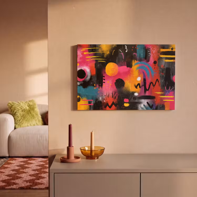 Kleurvlakken - Vormen - Kleurrijk - Abstract canvas 2cm klein -sfeer1