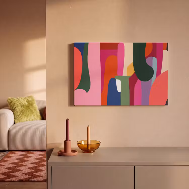 Kleurvakken - Recht - Rond - Abstract canvas 2cm klein -sfeer1