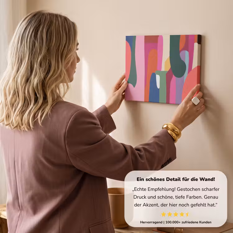 Kleurvakken - Recht - Rond - Abstract canvas 2cm klein -Xsfeer7_DE