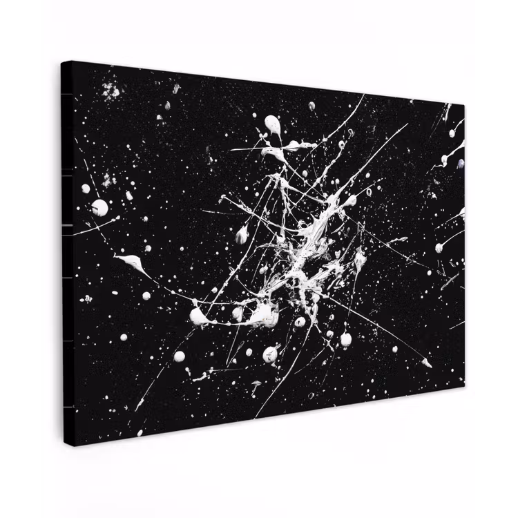 Verfspatten - Wit - Abstract - Explosie canvas 2cm klein -z3d
