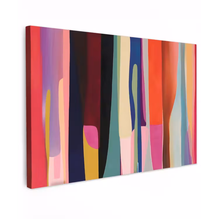 Kleurbanen - Verticaal - Kleurrijk canvas 2cm klein -z3d