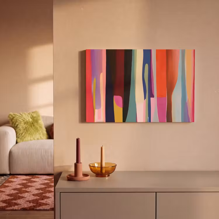 Kleurbanen - Verticaal - Kleurrijk canvas 2cm klein -sfeer1