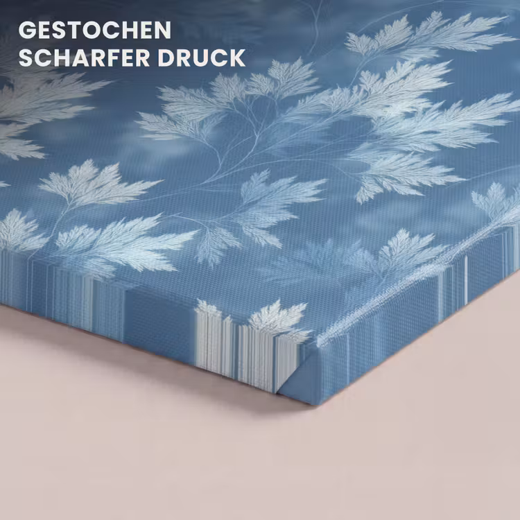 Varen - Botanisch - Patroon - Grijsblauw canvas 2cm klein 34 -closeup_print_DE