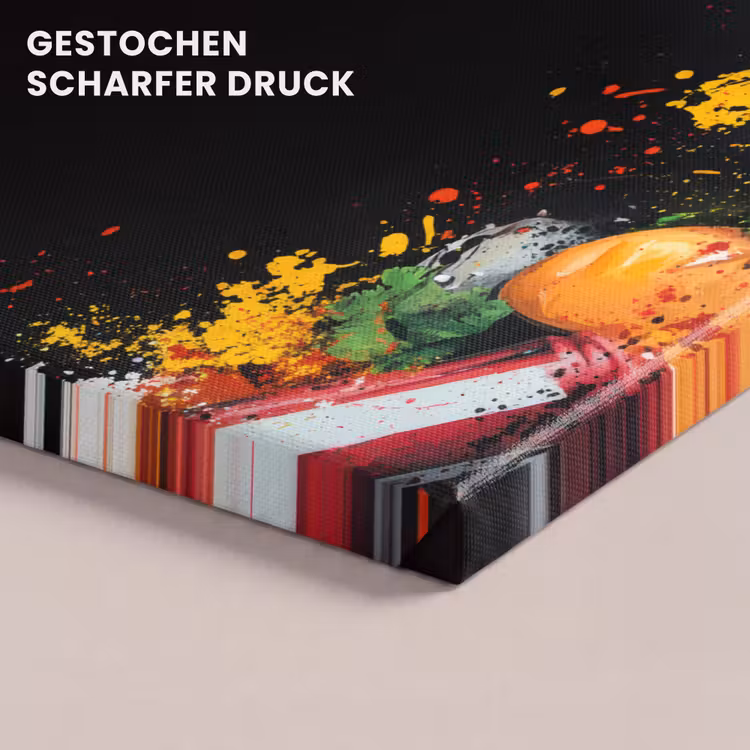 Fastfood - Graffiti - Hamburger - Eten - Modern canvas 2cm klein -closeup_print_DE
