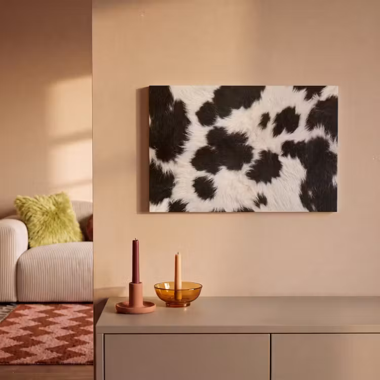 Bont - Textuur - Zwart - Wit canvas 2cm klein -sfeer1