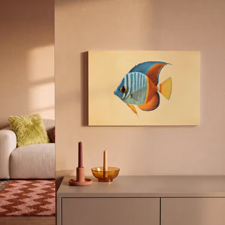 Vis - Vinnen - Blauw - Ogen canvas 2cm klein -sfeer1
